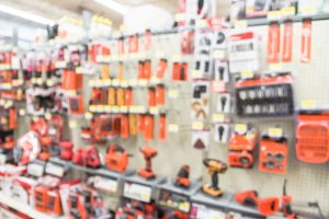 Blurred,Variety,Of,Power,Tools,At,Tools,Department,In,Local